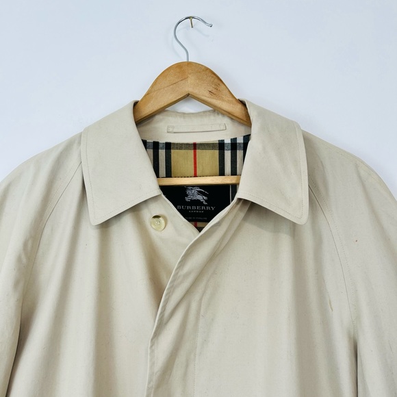 Burberry Beige Nova Check Lined Classic Utility Trench Coat UK L - Picture 4 of 16